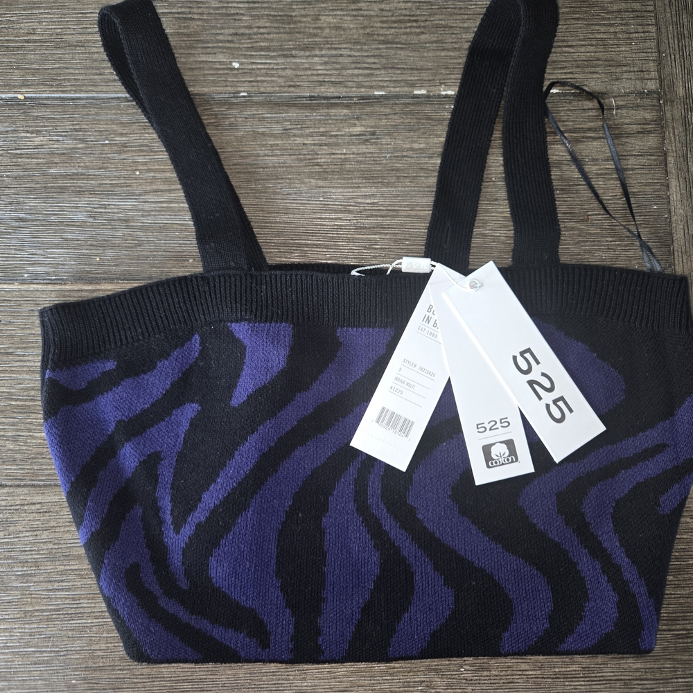 525 America Black and Purple Knit Tote